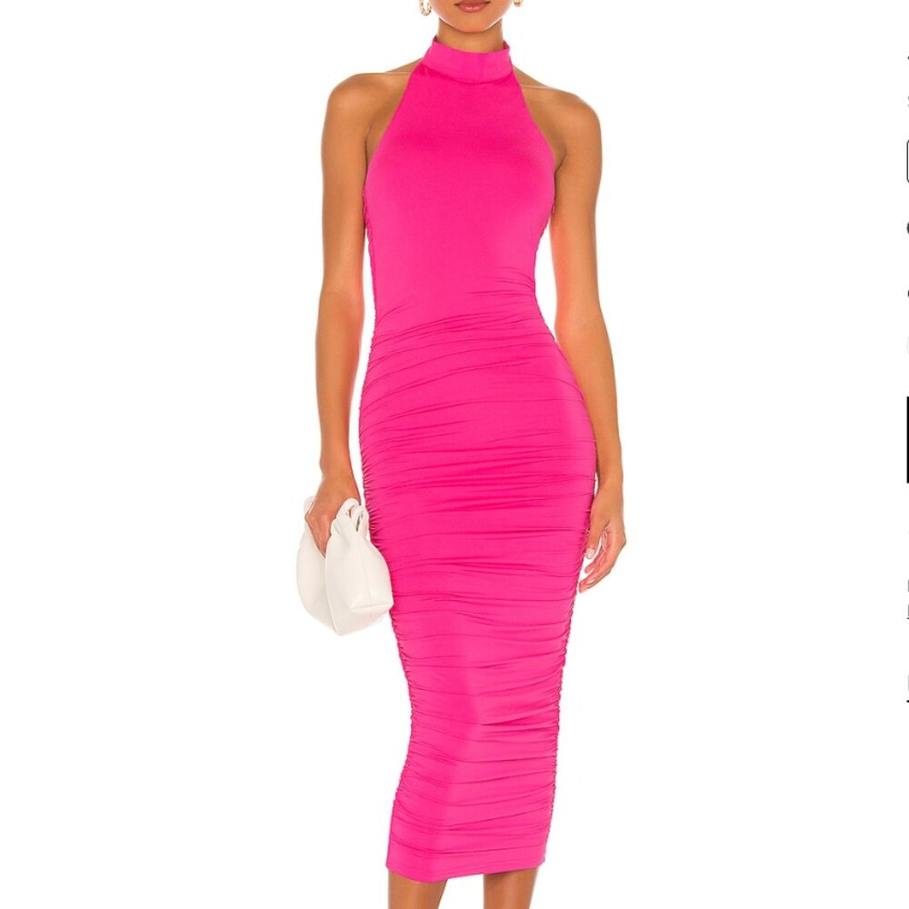 superdown Mallory High Neck Dress in Hot Pink, XS